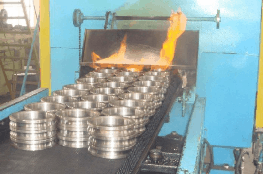 Heat treatment on metal parts
